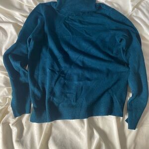 Elegant Teal Turtleneck Sweater for Women